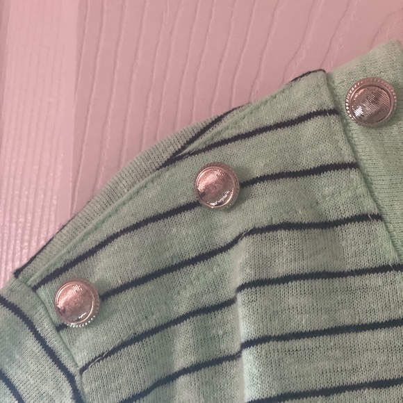 Talbots Green w/navy small stripe. Size 3X - Picture 2 of 4